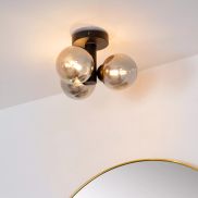 Lucide Trudy - planfondlamp - Ø 30 x 18 cm - IP44 - zwart