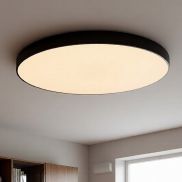 Lucide Unar - plafondverlichting - Ø 80 x 5 cm - 80W dimbare LED incl. - 3 stappen dimmer - zwart