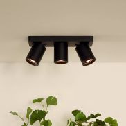 Lucide Nigel - opbouwspot - 30 x 10 x 11,3 cm - 3 x5W dimbaar incl. - dim to warm - zwart