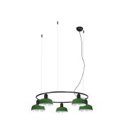 Faro Tatawin S - hanglamp - Ø 90 x 100 x 210 cm - satijnzwart en glansgroen