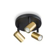 ETH The Common - opbouwspot 3L - Ø 22 x 13 cm - zwart en messing