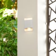Nova Luce Polly - buiten wandverlichting - 13 x 18 x 5,5 cm - 10W LED incl. - IP54 - zandwit