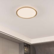 Nova Luce Aoton - plafondlamp - Ø 40 x 5 cm - 35W dimbare LED incl. - geborsteld goud