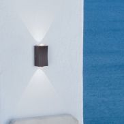 Nova Luce Dewei - buiten wandverlichting - 5 x 9 x 4 cm - 2x 2W LED incl. - IP54 - donker antraciet