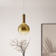 Nova Luce Nostos - hanglamp - Ø 25 x 170 cm - 6W dimbare LED incl. - champagnegoud