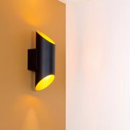 Lucide Quirijn - wandverlichting - 9,6 x 12,1 x 30 cm - zwart en messing