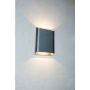 Artdelight Diaz Large - wandverlichting - 4 x 14,5 x 20 cm - 2 x 6W LED incl. - IP65 - geborsteld metaal