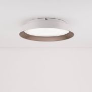 Nova Luce Vela - plafondlamp - Ø 45 x 9,5 cm - 30W dimbare  LED incl. - zandwit en koffie
