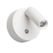ETH Wispo - wandlamp - oplaadbaar via USB-kabel - Ø 9,5 x 3 cm - 3W dimbare LED incl. - wit