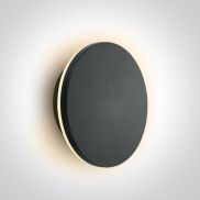 ONE Light Backlight Range - buiten wandlamp - Ø 25 x 5,5 cm - 15W dimbare LED incl. - IP65 - zwart