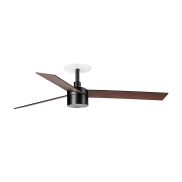 Faro Rudder Tek 3 L - plafondventilator met licht en inbouwrozet - Ø 132 cm - mat zwart - 4000K