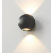 Artdelight Denver - buiten wandverlichting - Ø 10 cm - 2 x 4W dimbare LED incl. - IP54 - zwart