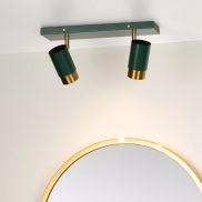 Lucide Floris - opbouwspot - 35 x 10,9 x 12,5 cm - groen en messing