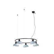 Faro Tatawin S - hanglamp - Ø 90 x 100 x 210 cm - satijnzwart en glanzend grijsblauw