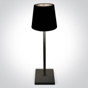 ONE Light Portable Trendy Light - oplaadbare tafellamp - Ø 11 x 38 cm - 3,5W dimbare LED incl. - IP54 - zwart