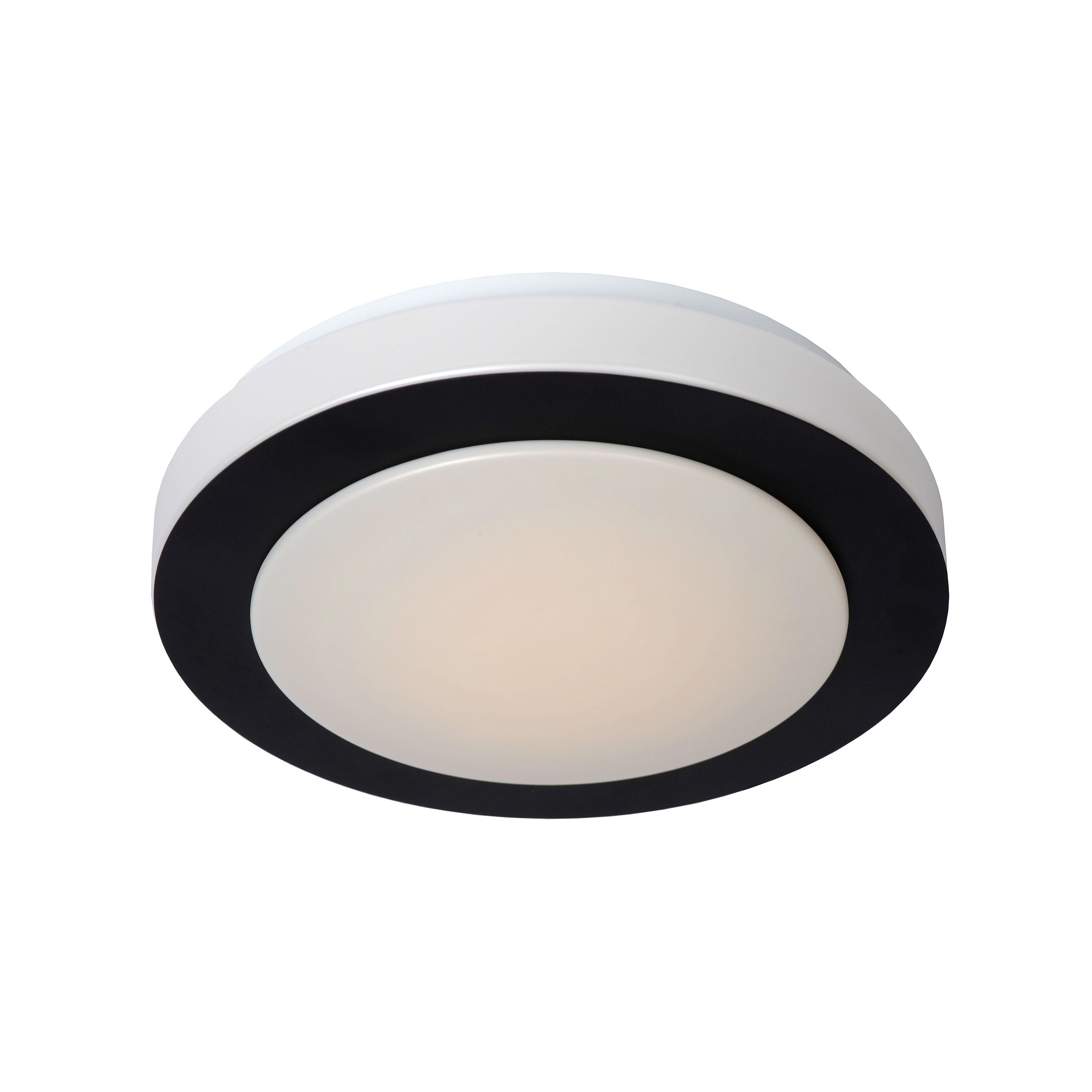 Wrak Ongunstig Actief Lucide Dimy - plafondlamp badkamer - Ø 28,6 x 8 cm - 12W dimbare LED incl.  - IP21 - zwart en opaal | Lichtkoning