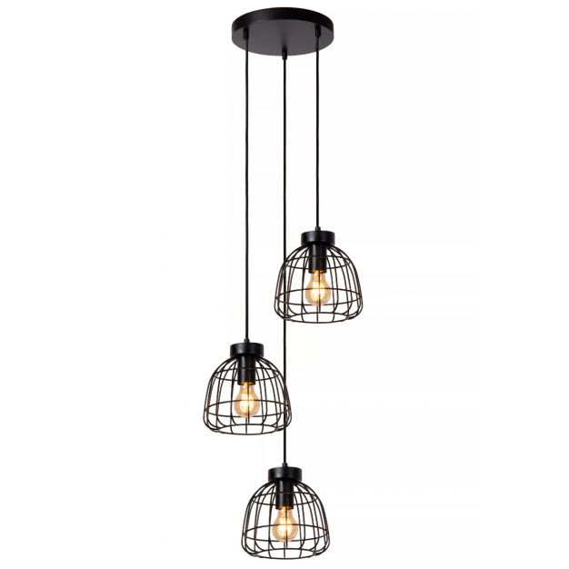 Lucide Filox - hanglamp - Ø 44,5 x 198 cm - zwart 