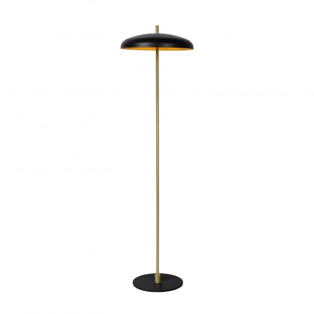 Lucide Elgin - staanlamp - 145 cm - zwart en goud