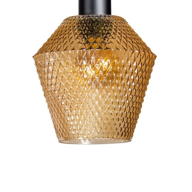 ETH Bendy - glazen lampenkap - Ø 20,5 x 20,5 cm - amber