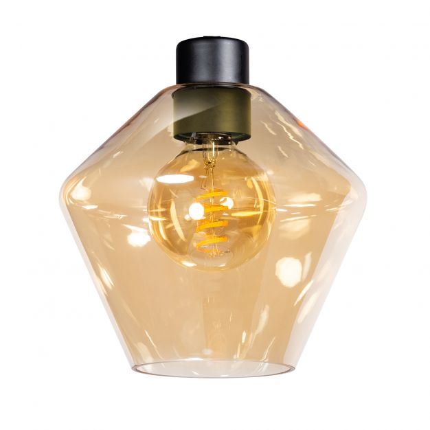 ETH Bendy - glazen lampenkap - Ø 21,5 x 23 cm - amber