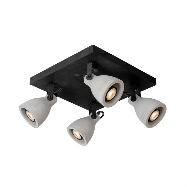 Lucide Concri-Led - opbouwspot 4L - 30 x 30 x 18 cm - 4 x 5W dimbare LED incl. - zwart