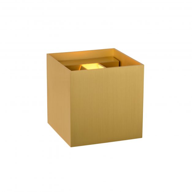 Lucide Xio - wandverlichting - 9,7 x 9,7 x 9,7 cm - 3,5W dimbare LED incl. - mat goud