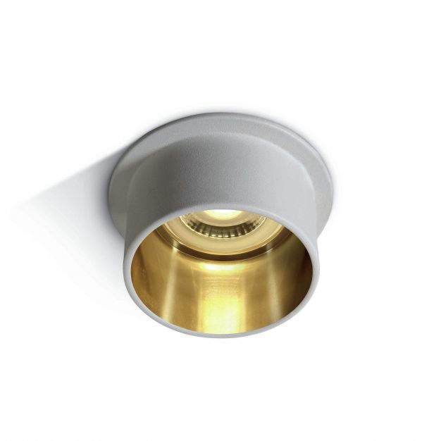 ONE Light Recessed Cylinders - inbouwspot - Ø 68 mm, Ø 62 mm inbouwmaat - wit en goud