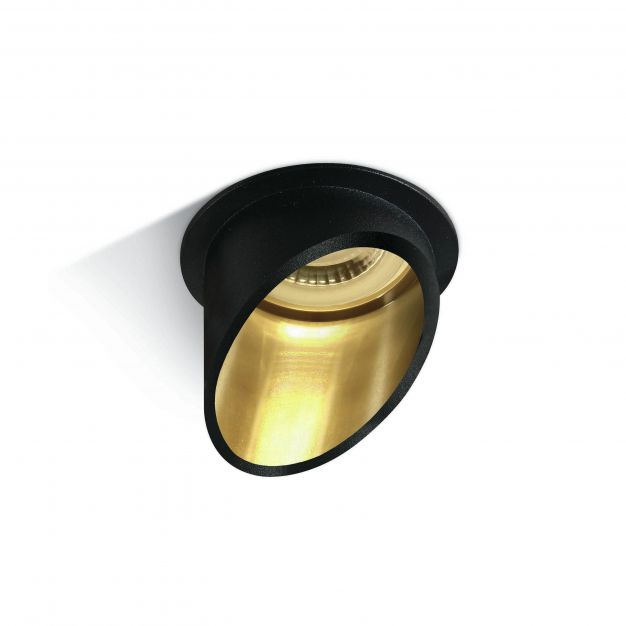 ONE Light - inbouwspot - Ø 68 mm, Ø 62 mm inbouwmaat - zwart en goud