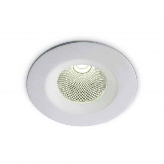 ONE Light COB Downlight Range - inbouwspot - Ø 95 mm, Ø 75 mm inbouwmaat - 7W LED incl. - wit - warm witte lichtkleur