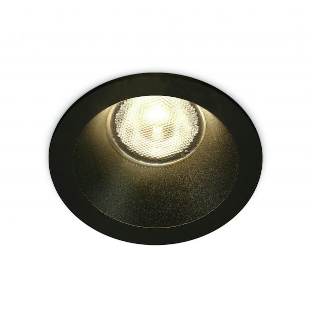 ONE Light COB Dark Light Range - inbouwspot - Ø 67 mm, Ø 56 mm inbouwmaat - 7W LED incl. - IP44 - zwart