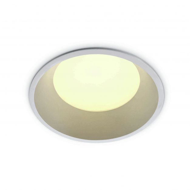 ONE Light Dark Light Bathroom - inbouwspot - Ø 120 mm, Ø 111 mm inbouwmaat - 9W LED incl. - IP54 - wit - warm witte lichtkleur