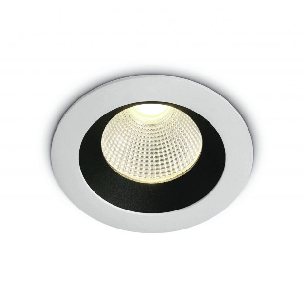 ONE Light Dark Light Range - inbouwspot - Ø 85 mm, Ø 75 mm inbouwmaat - 12W dimbare LED incl. - IP65 - wit - warm witte lichtkleur