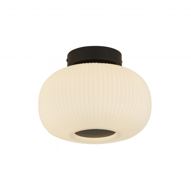 Searchlight Lumina - plafondverlichting - Ø 24 x 18 cm - wit en mat zwart