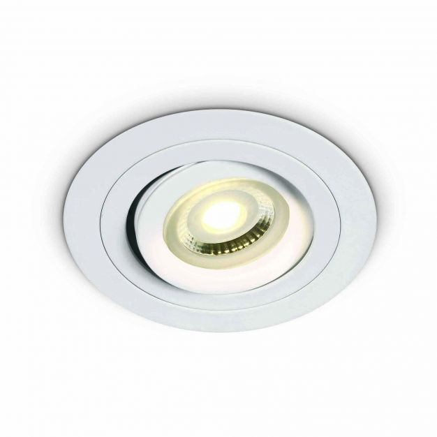 ONE Light Dual Ring GU10 Range - inbouwspot - Ø 92 mm, Ø 80 mm inbouwmaat - wit