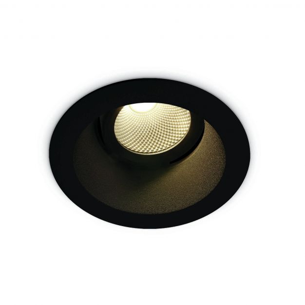 ONE Light COB Dark Light - inbouwspot - Ø 95 mm, Ø 80 mm inbouwmaat - 7W LED incl. - zwart