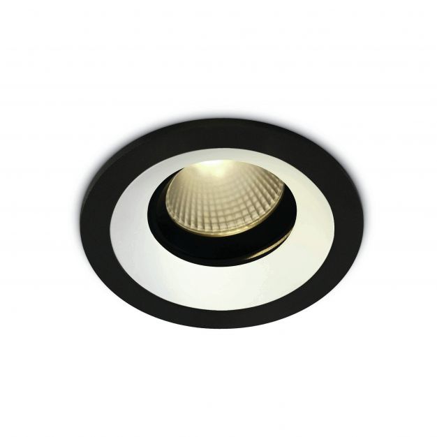 ONE Light Interchanging Rings - inbouwspot - Ø 108 mm, Ø 90 mm inbouwmaat - 12W LED incl. - zwart