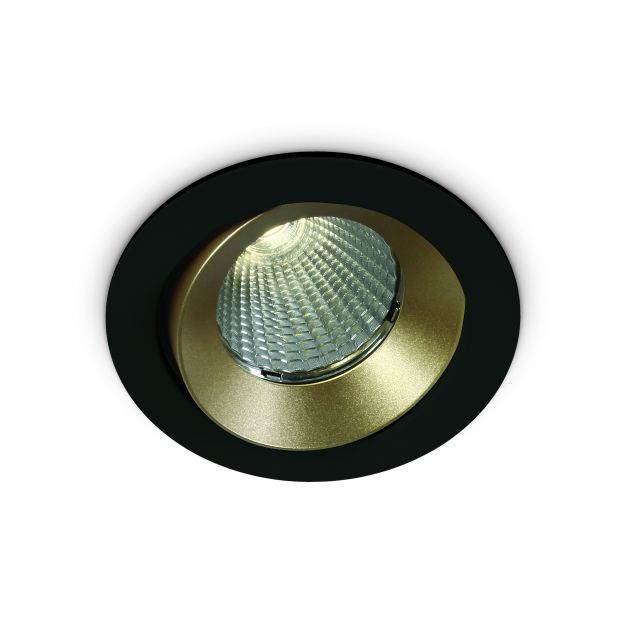 ONE Light COB Dark Light Range - inbouwspot - Ø 85 mm, Ø 72 mm inbouwmaat - 12W dimbare LED incl. - IP65 - zwart