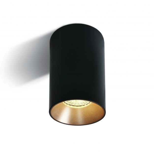 ONE Light Chill Out Cylinder GU10 - opbouwspot 1L - Ø 7,5 x 13,5 cm - zwart