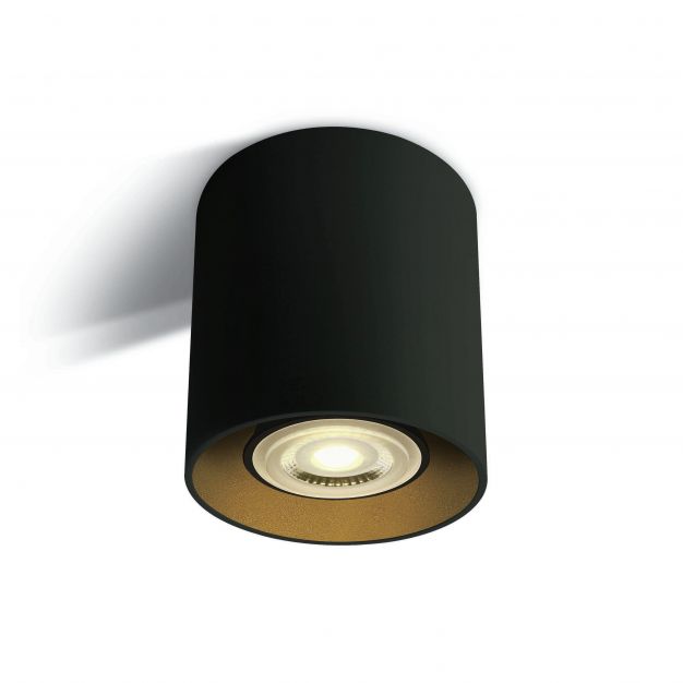 ONE Light GU10 Decorative Cylinders - opbouwspot 1L - Ø 8 x 9,4 cm - zwart