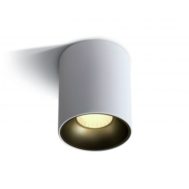 ONE Light Retro Dark Light Cylinders - opbouwspot 1L - Ø 7,3 x 10 cm - 12W LED incl. - wit