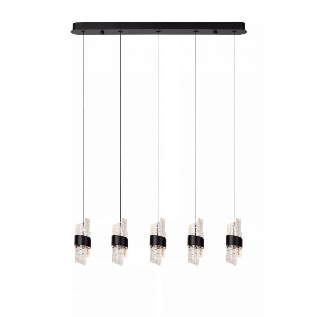 Lucide Kligande - hanglamp - 84 x 8 x 150 cm - 5 x 7,8W LED incl. - zwart 