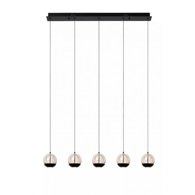 Lucide Dilenko 5L - hanglamp - 84 x 10 x 150 cm - 5x 5,3W LED incl. - messing