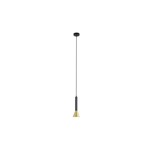Searchlight Signal - hanglamp - Ø 9 x 150 cm - zwart en goud 
