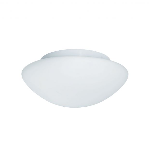 Searchlight Bathroom Flush - plafondlamp badkamer - Ø 35 x 11,5 cm - IP44 - opaal wit