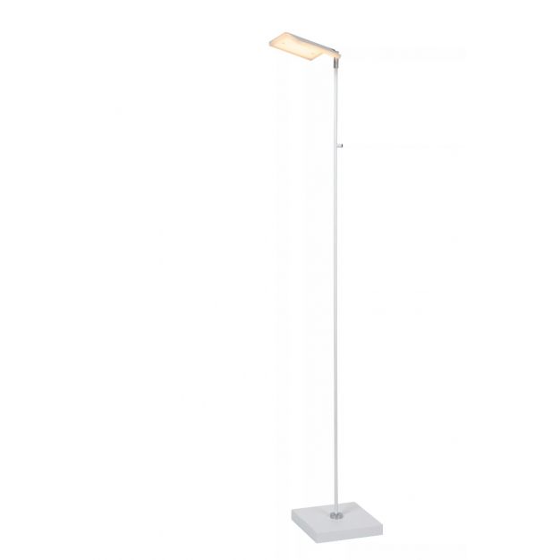 Lucide Aaron - vloerlamp - 20 x 20 x 134 cm - 10W dim to warm LED incl. - wit  