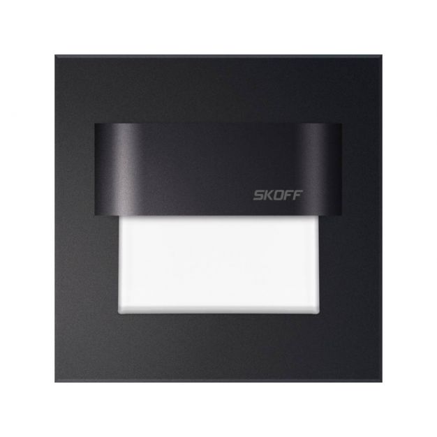 Skoff Tango LED - inbouw wandverlichting - 73 x 73 mm - 0,8W LED incl. - 10Vdc - zwart - 4000K