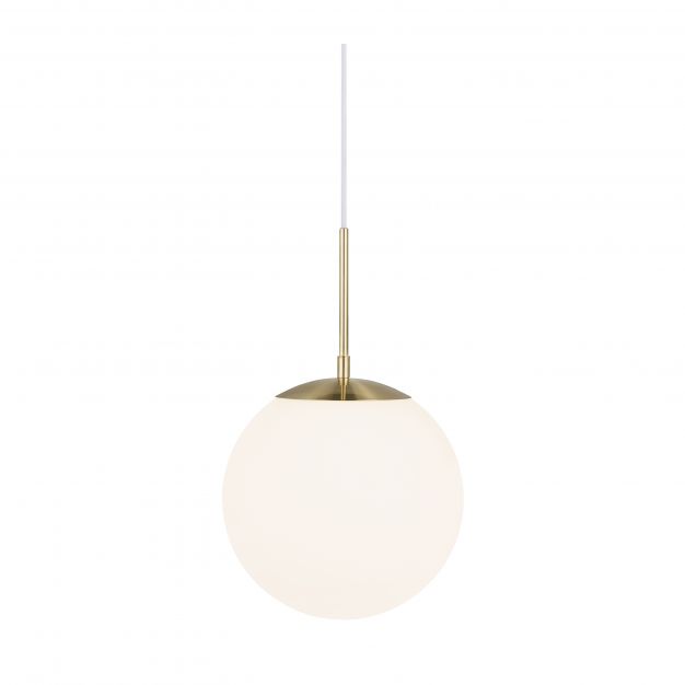 Nordlux Grant - hanglamp - Ø 25 x 240 cm - messing en opaal wit