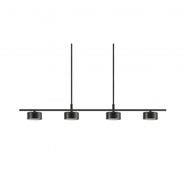 Nordlux Clyde - hanglamp - 115 x 8,5 x 209,3 cm - 3 stappen dimmer - 4 x 5W LED incl. - zwart