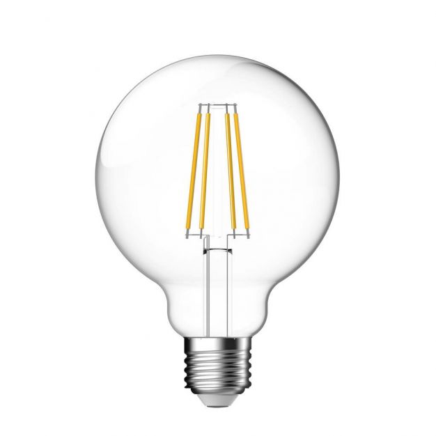 Nordlux Smart LED lamp - slimme verlichting -  Ø 9,5 x 13,7 cm - E27 - 4,7W - dimfunctie en instelbare lichtkleur via app - transparant