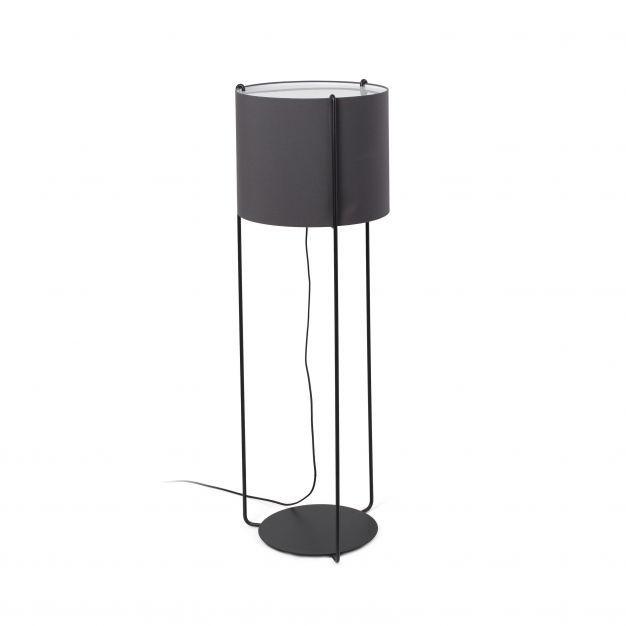 Faro Drum - staanlamp - 120 cm - zwart en grijs